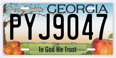 GA license plate PYJ9047