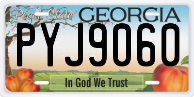 GA license plate PYJ9060