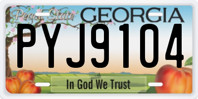 GA license plate PYJ9104