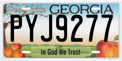 GA license plate PYJ9277