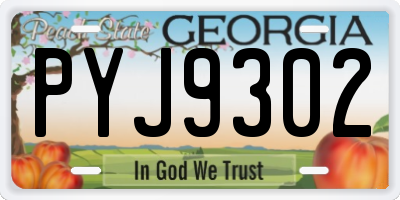 GA license plate PYJ9302
