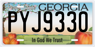 GA license plate PYJ9330