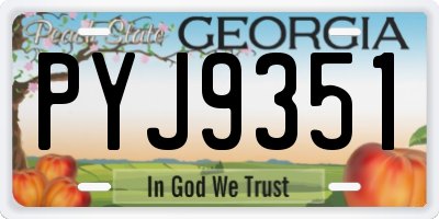 GA license plate PYJ9351
