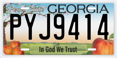 GA license plate PYJ9414