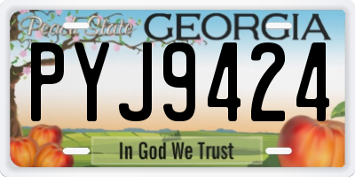 GA license plate PYJ9424