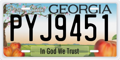 GA license plate PYJ9451