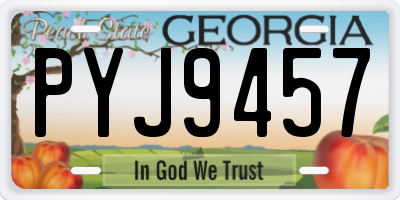 GA license plate PYJ9457
