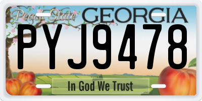 GA license plate PYJ9478