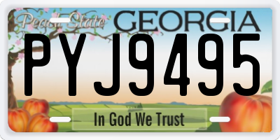 GA license plate PYJ9495