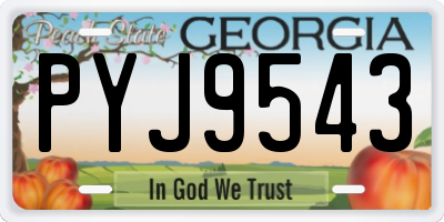 GA license plate PYJ9543