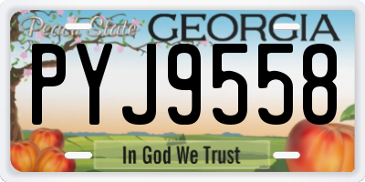 GA license plate PYJ9558