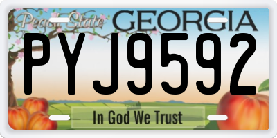 GA license plate PYJ9592
