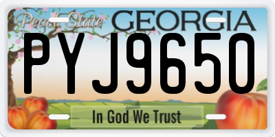 GA license plate PYJ9650