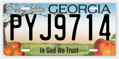 GA license plate PYJ9714