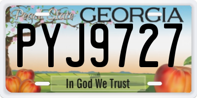 GA license plate PYJ9727