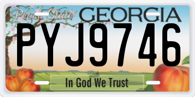 GA license plate PYJ9746