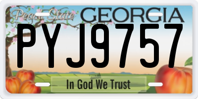 GA license plate PYJ9757