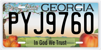 GA license plate PYJ9760