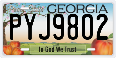 GA license plate PYJ9802