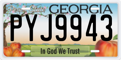GA license plate PYJ9943