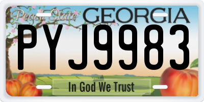 GA license plate PYJ9983