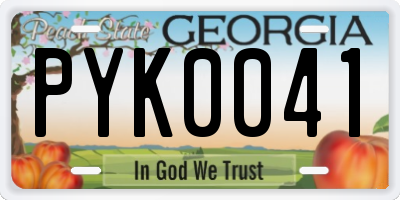 GA license plate PYK0041