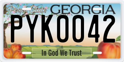 GA license plate PYK0042