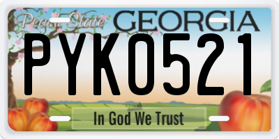 GA license plate PYK0521