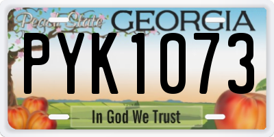 GA license plate PYK1073