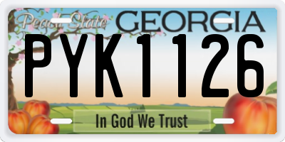 GA license plate PYK1126