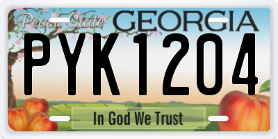 GA license plate PYK1204