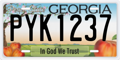 GA license plate PYK1237
