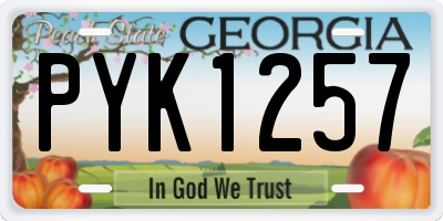 GA license plate PYK1257