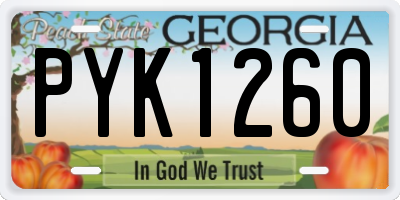GA license plate PYK1260