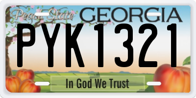 GA license plate PYK1321