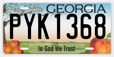 GA license plate PYK1368