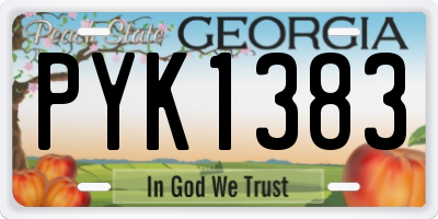 GA license plate PYK1383