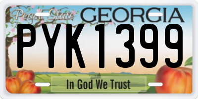 GA license plate PYK1399