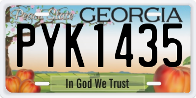 GA license plate PYK1435