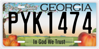 GA license plate PYK1474