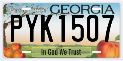 GA license plate PYK1507