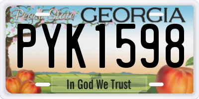 GA license plate PYK1598