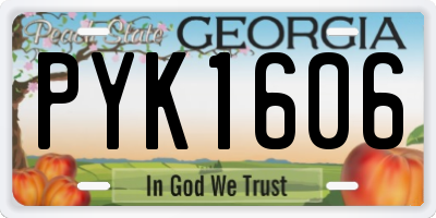 GA license plate PYK1606