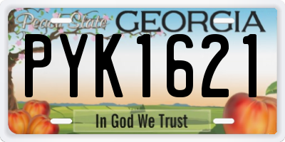GA license plate PYK1621