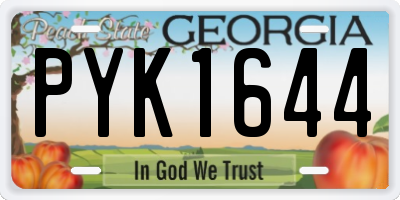 GA license plate PYK1644