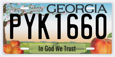 GA license plate PYK1660