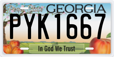 GA license plate PYK1667