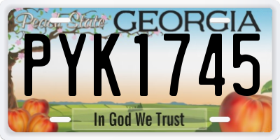 GA license plate PYK1745