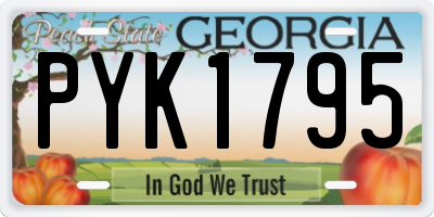 GA license plate PYK1795
