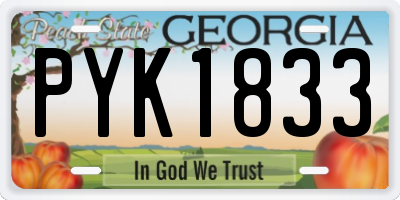GA license plate PYK1833